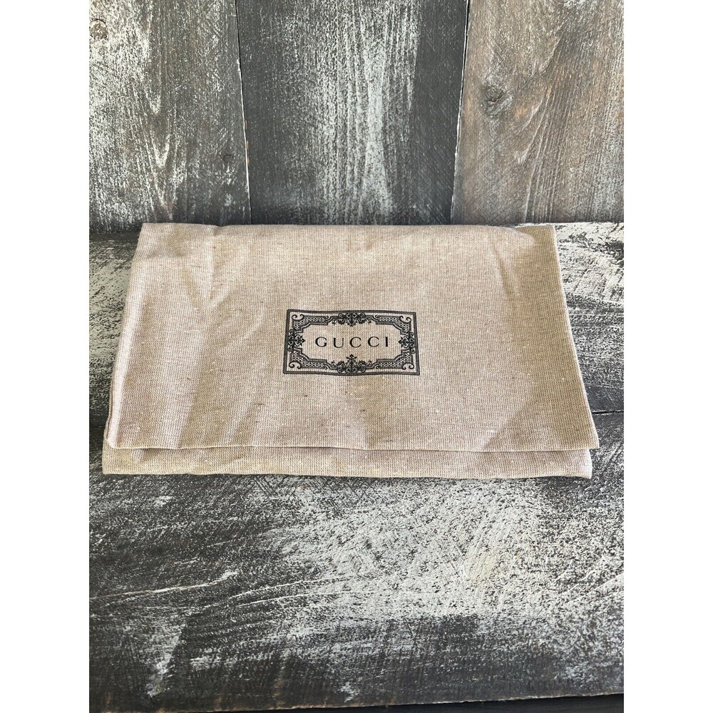 Authentic GUCCI SmallDust Envelope Bag - Size: 10” x 6.5” Inches - Beige Cotton